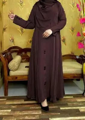 Dubai cherry fabric Tasfiya button borka for women//without hijab only borka